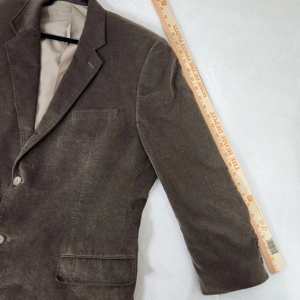 Calvin Klein Mens Brown Corduroy Blazer Sport Coat 48R 100% Cotton 2 Button